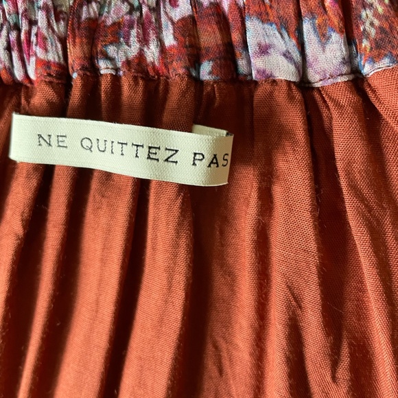 Ne Quittez Pas XS pleated wrap full circle skirt in red floral print - Picture 7 of 8